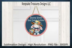 Bunny Kisses And Easter Wishes, Door Sign, Sublimation PNG Product Image 4