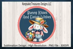 Bunny Kisses And Easter Wishes, Door Sign, Sublimation PNG Product Image 5