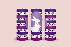 bunny leopard stripe skinny tumbler sublimation design for 20oz and 30oz skinny tumbler sublimation wrap