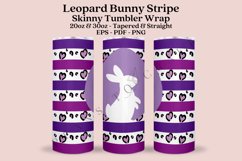 bunny leopard stripe skinny tumbler sublimation design for 20oz and 30oz skinny tumbler sublimation wrap