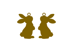 Easter Bunny Looking Up Earrings - Laser Cut SVG Template Product Image 2