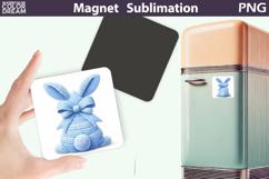 Bunny Easter Magnet | Rabbit Bow Sublimation Product Image 1