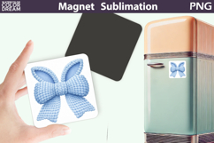 Bunny Ears Easter Magnet | Rabbit Bow Sublimation Product Image 1
