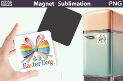 Bunny Ears Easter Magnet | Rabbit Bow Sublimation Product Image 1