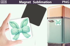 Bunny Ears Easter Magnet | Rabbit Bow Sublimation Product Image 1