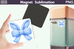 Bunny Ears Easter Magnet | Rabbit Bow Sublimation Product Image 1