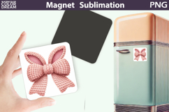 Bunny Ears Easter Magnet | Rabbit Bow Sublimation Product Image 1