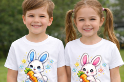Cute Easter Bunny With Carrot PNG Sublimation Clipart Product Image 6