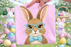Bunny Patchwork Easter PNG, Faux Yarn Easter PNG, Bunny PNG Product Image 3