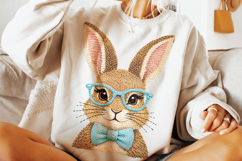 Bunny Patchwork Easter PNG, Faux Yarn Easter PNG, Bunny PNG Product Image 5