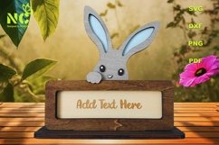 Easter Laser Cut File - Peeking Bunny, Personalized Sign SVG Product Image 1