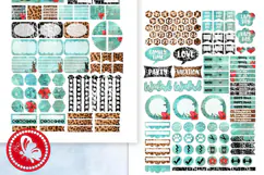 Leopard Teal Printable Planner Stickers ECLP Easter Bunny Product Image 2