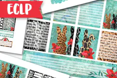 Leopard Teal Printable Planner Stickers ECLP Easter Bunny Product Image 3