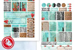 Leopard Teal Printable Planner Stickers ECLP Easter Bunny Product Image 4