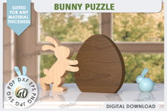 Wooden Easter Bunnies Laser Cut Bundle. Bunny Puzzles SVG Product Image 8
