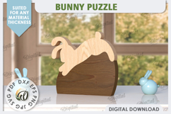 Wooden Easter Bunnies Laser Cut Bundle. Bunny Puzzles SVG Product Image 4