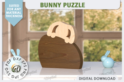 Wooden Easter Bunnies Laser Cut Bundle. Bunny Puzzles SVG Product Image 6