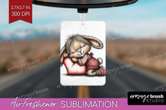 Bunny Sleeping Valentine Air Freshener PNG Whimsical Animal Product Image 1