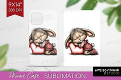 Bunny Sleeping Valentine Phone Case PNG Whimsical Animal PNG Product Image 1