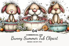 Bunny Summer Tub Clipart Product Image 1