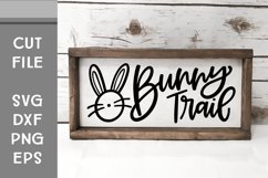 Bunny Trail, Easter SVG, Hand Lettered Cut File Product Image 1
