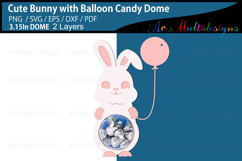 Cute bunny with balloon candy dome holder Product Image 3