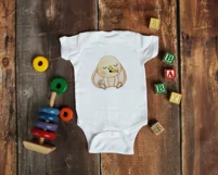 Baby Bunny Sublimation | Bodysuit Print | Watercolor Bunny Product Image 2