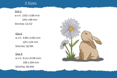 Bunny with Daisy Embroidery Design- Nature Embroidery Product Image 2