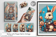 Digital Paper Bunny and Flower Product Image 1