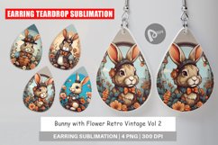 Earring Teardrop Bunny and Flower Product Image 1