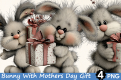 Bunny With Mother's Day Gift Box clipart Product Image 1