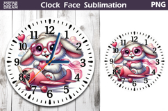 Bunny Valentine Clock Face | Valentines Day Clock Design Product Image 1