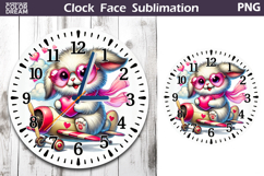 Bunny Valentine Clock Face | Valentines Day Clock Design Product Image 1