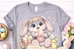 Cute Easter Bunny PNG , Happy Easter Sublimation Clipart Product Image 6