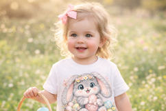 Cute Easter Bunny PNG , Happy Easter Sublimation Clipart Product Image 7