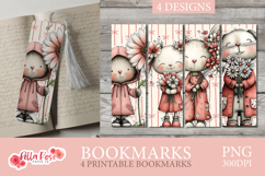 Pink Bunnies | Easter | Printable Bookmarks Product Image 1