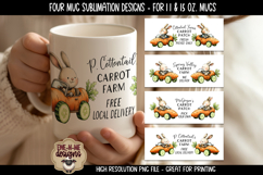 Bunny in Carrot Cars - Four Sublimation Mug 11 &amp; 15 oz PNGs Product Image 1