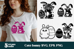 Cute Easter bunny SVG | Easter SVG | Bunny silhouette Product Image 1