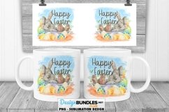 Easter Mug Sublimation | Happy Easter Bunny Mug Design Product Image 1
