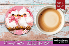 Burds Valentine Round Coaster Cute Valentines Day Coaster Product Image 1