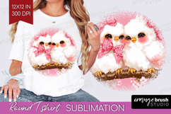 Burds Valentine Round Tshirt Background Cute Valentines Day Product Image 1