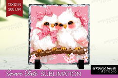 Burds Valentine Slate PNG Cute Valentines Day Square Slate Product Image 1