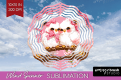 Burds Valentine Wind Spinner Sublimation PNG Cute Valentines Product Image 1
