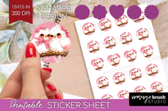 Burds Valentine Round Sticker Cute Valentines Day Printable Product Image 1