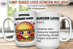 Funny Burger Lover Definition Mug Wrap, Food Fats Lover Mug Product Image 1