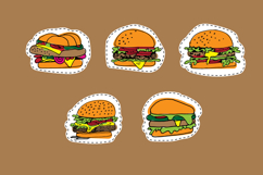 Burger stickers | food sticker pack Product Image 1