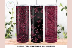 Set of 3 Burgundy Tumbler Sublimation Designs PNG Product Image 1