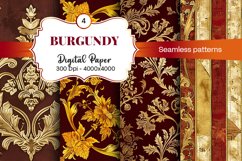 Burgundy Digital Papers | Floral Digital paper Product Image 2