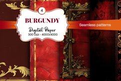 Burgundy Digital Papers | Floral Digital paper Product Image 1