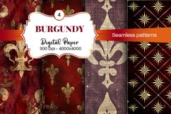 Burgundy Digital Papers | Floral Digital paper Product Image 2